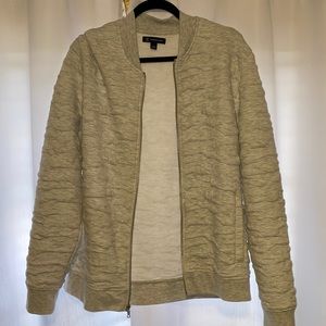 Grey Textured Bomber Jacket